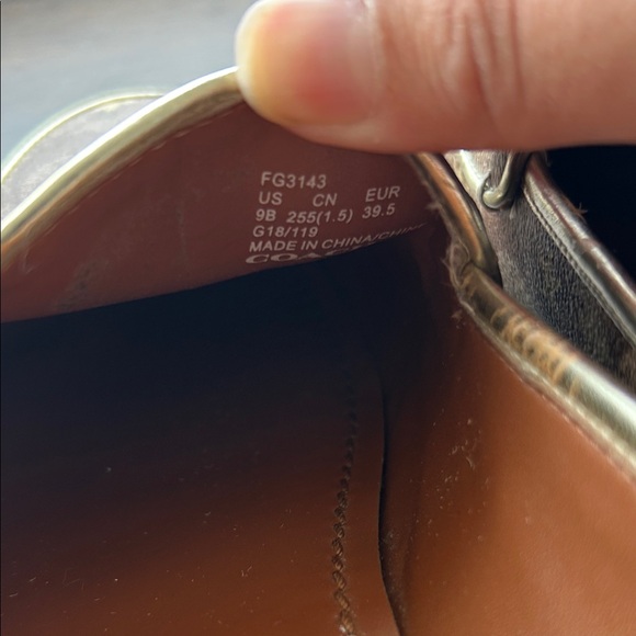 Coach Brown and Gold Star Pattern Loafers - Picture 5 of 5